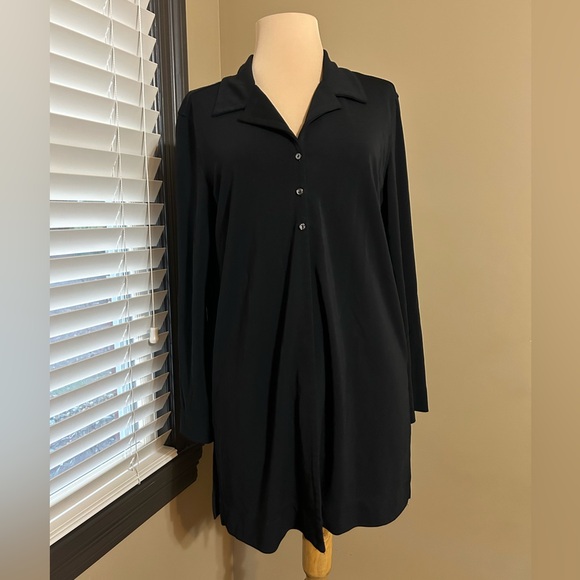 J. Jill Black Half Button Front Cardigan Top - Picture 2 of 5